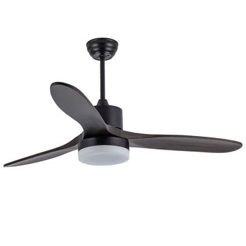 Ceiling Fan Light with Wooden Blades – Walnut Wood & Black - FLWD001