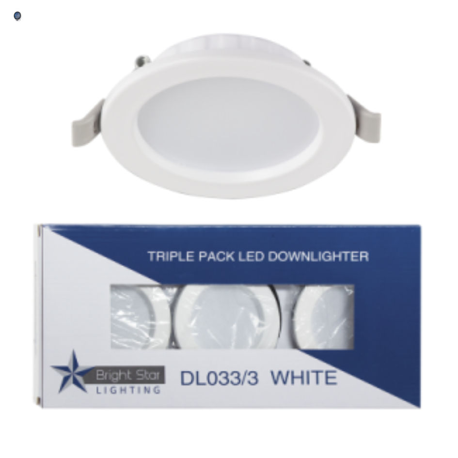 Triple Pack LED Polycarbonate and Metal Down Lights     3 x 6W LED ( Included )
