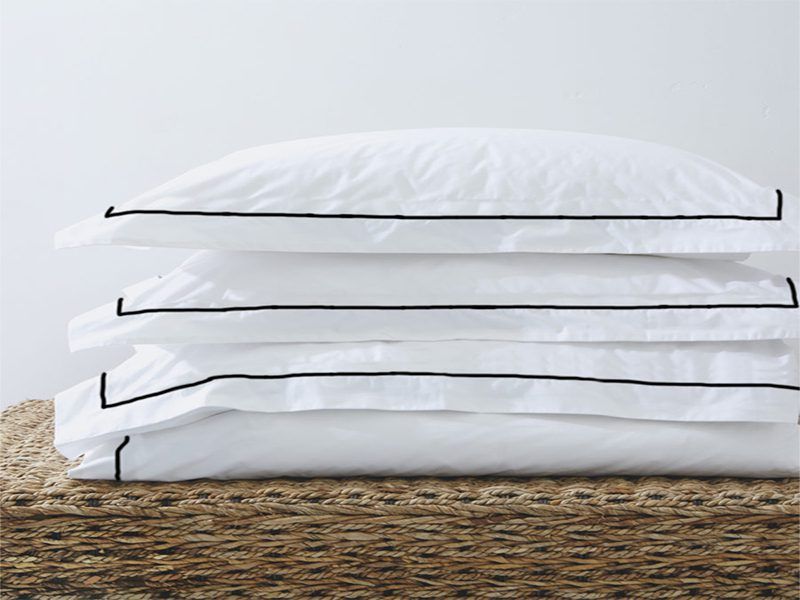 Rey's Fine Linen - Egyptian Collection - Oxford Satin Stitch Duvet Cover -Jet Black-Single(01 Set)