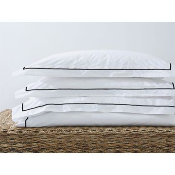 Rey's Fine Linen - Egyptian Collection - Oxford Satin Stitch Duvet Cover -Jet Black-Single(01 Set)