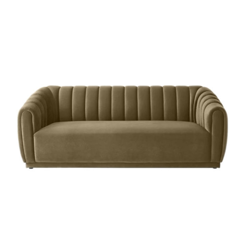 Ludovica Two Seater Stripe Couch-Brown