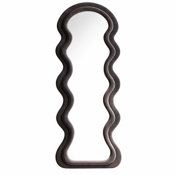 Ziyane Wavy Teddy Full-Length Mirror 160 cm x 60 cm- Black