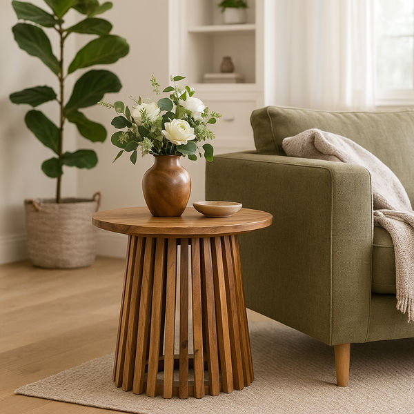 KC FURN-Cassidy Solid Mango Wood Side Table