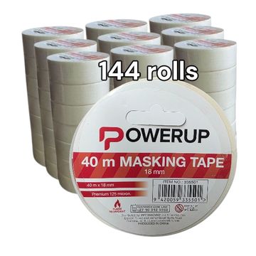 MASKING TAPE 18MMX40M 125MICRON 144PC