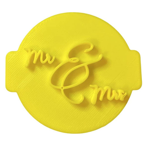 Home Hub Cursive 'Mr & Mrs' Cookie Embosser