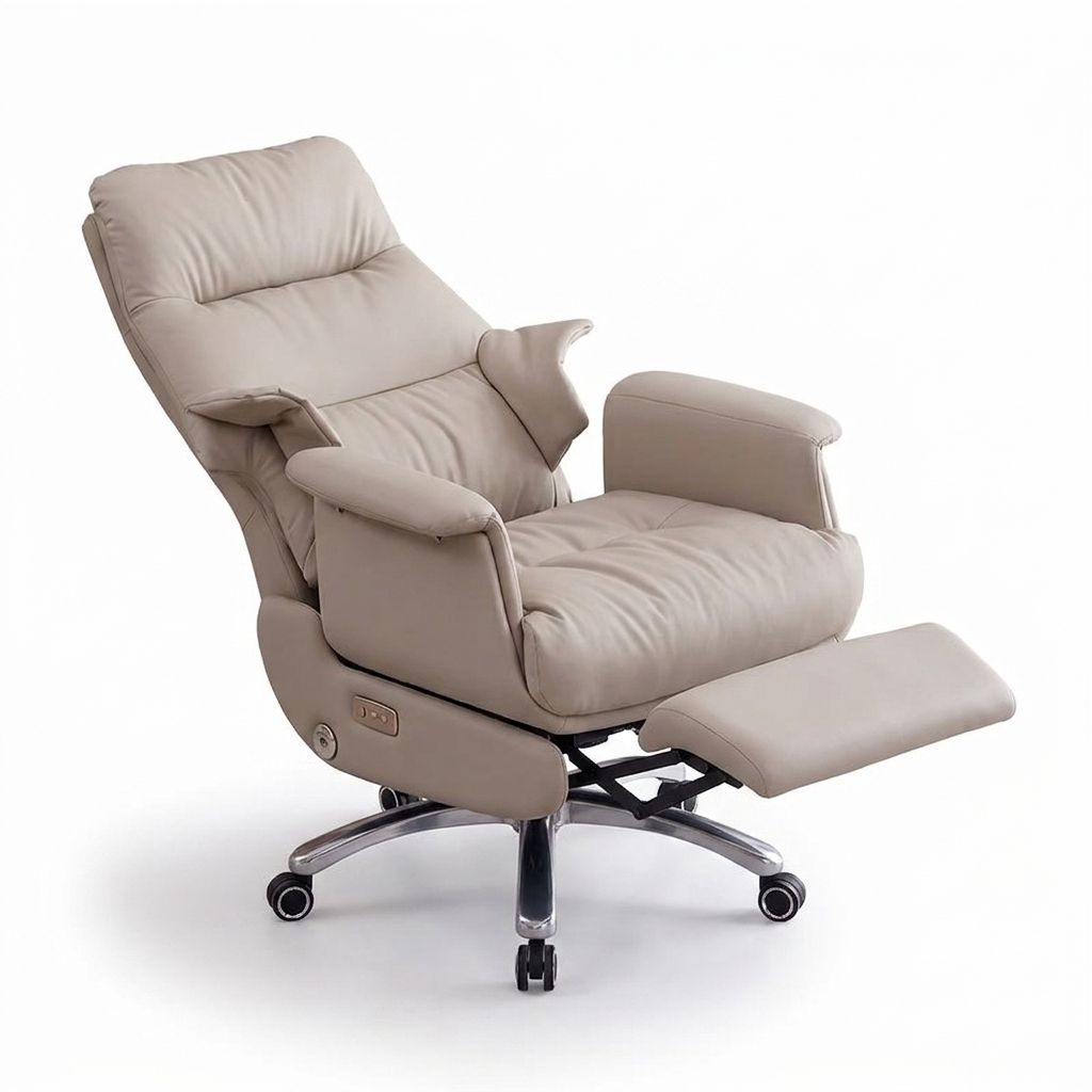 Modern Power Reclining Executive Office Chair with Footrest