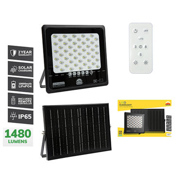Solar Floodlight & Remote LED 1500lm 6500K
