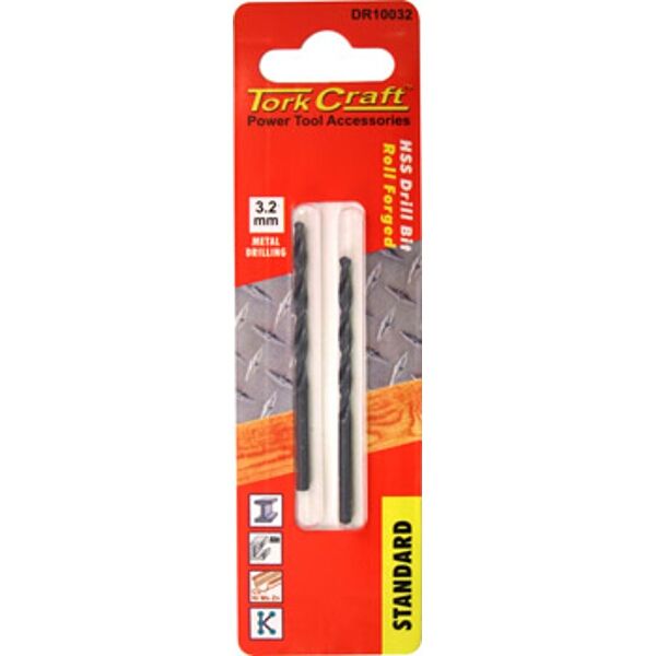 Drill Bit Hss Standard 3.2Mm 2/Card