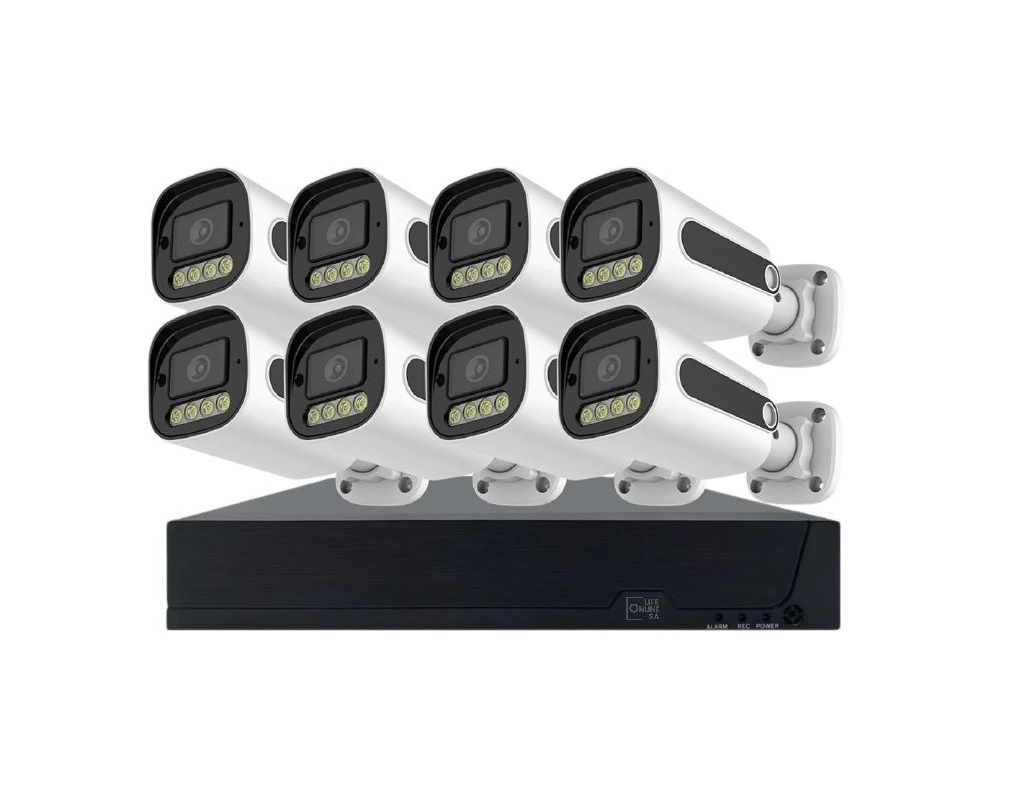 8 Channel DVR Full Color Night Vision Outdoor Cameras