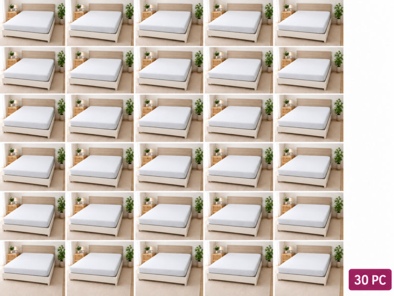 Hotel Collection - Fitted Sheet - Optical White - King XL (30 Piece Pack)