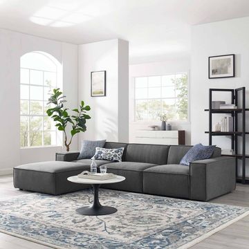 Bella L Shape Sofa -Beige -Linen
