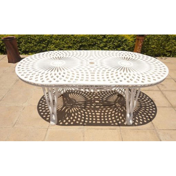Ageless & Beautiful! Cast Aluminium Patio Table  / Garden Table / Outdoor Table King - Diamond - Oval (185cm x 100cm)
