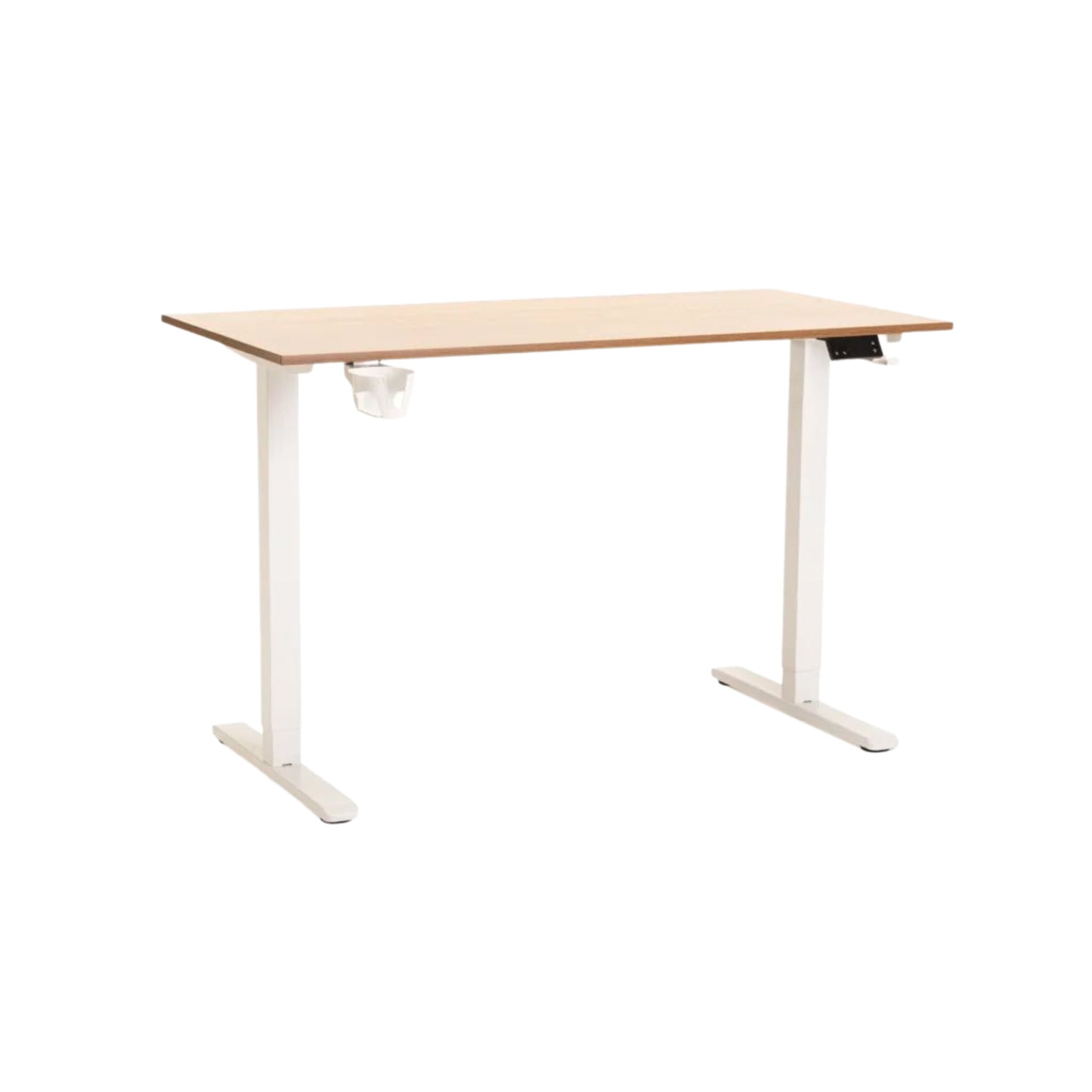 Electric Height Adjustable Standing Desk - Light Walnut/White