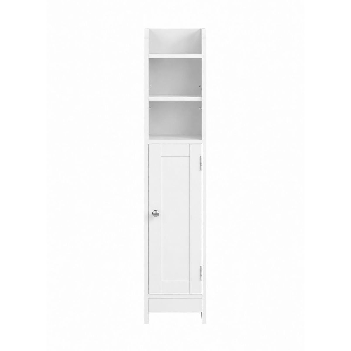 LAZAVA Small Corner Storage Cabinet - Door & Adjustable Shelves, Cloud White
