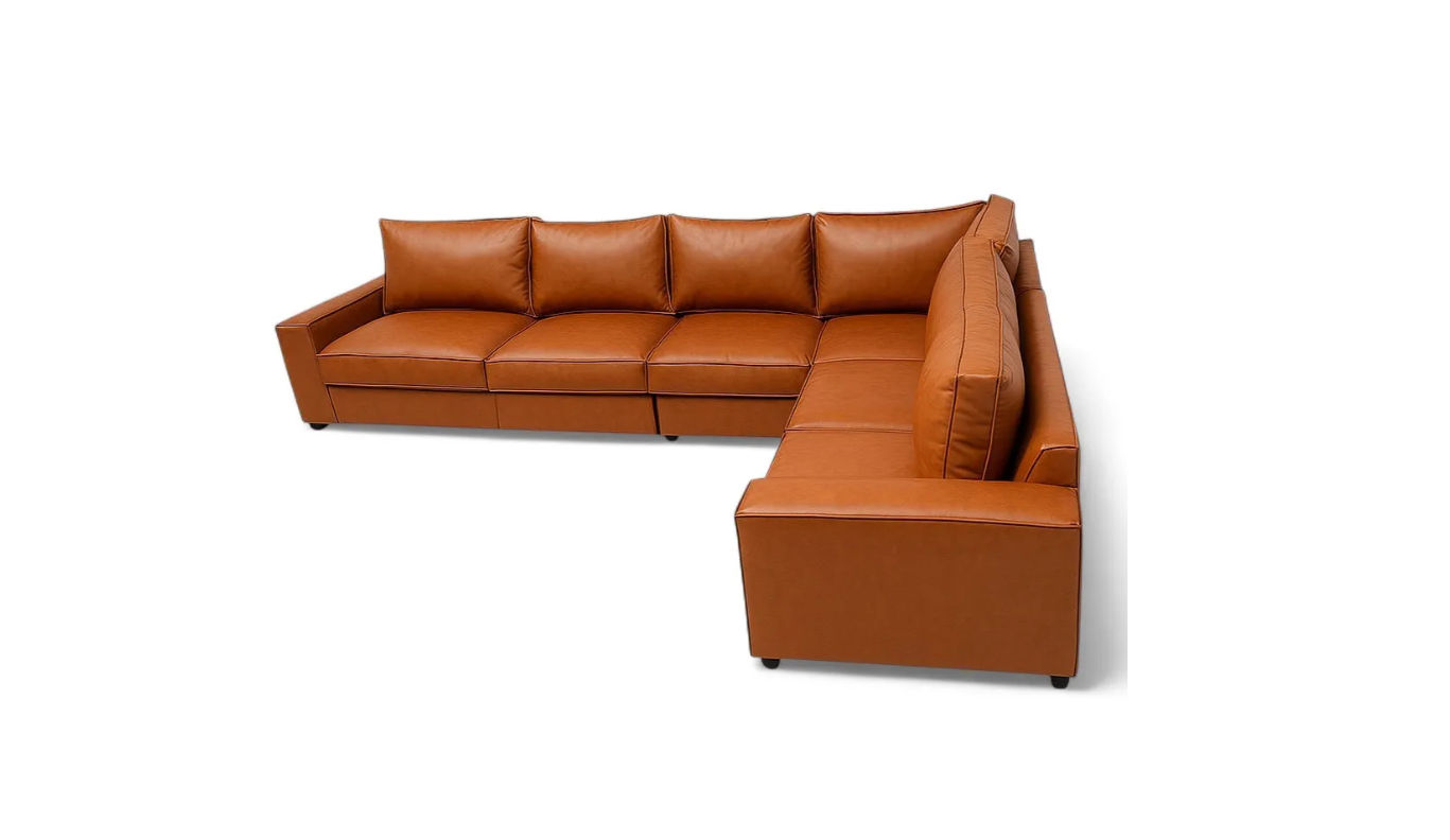 Amsterdam Leather Couch Windsor Tan Right Sided