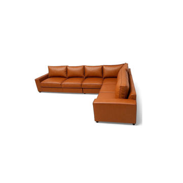 Amsterdam Leather Couch Windsor Tan Right Sided