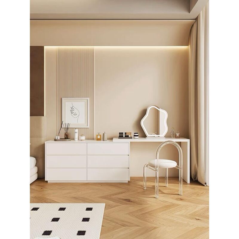 Marble top dressing table with chair and mirror