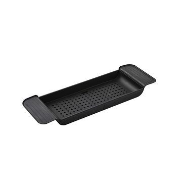 Expandable Bathtub Caddy Bathtub Storage Rack Bathtub Organizer Tray-Black