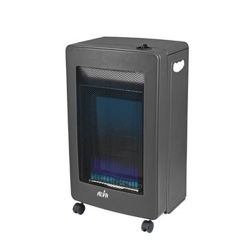 Alva - Blue-Flame Convection Roll-About Gas Heater - Black