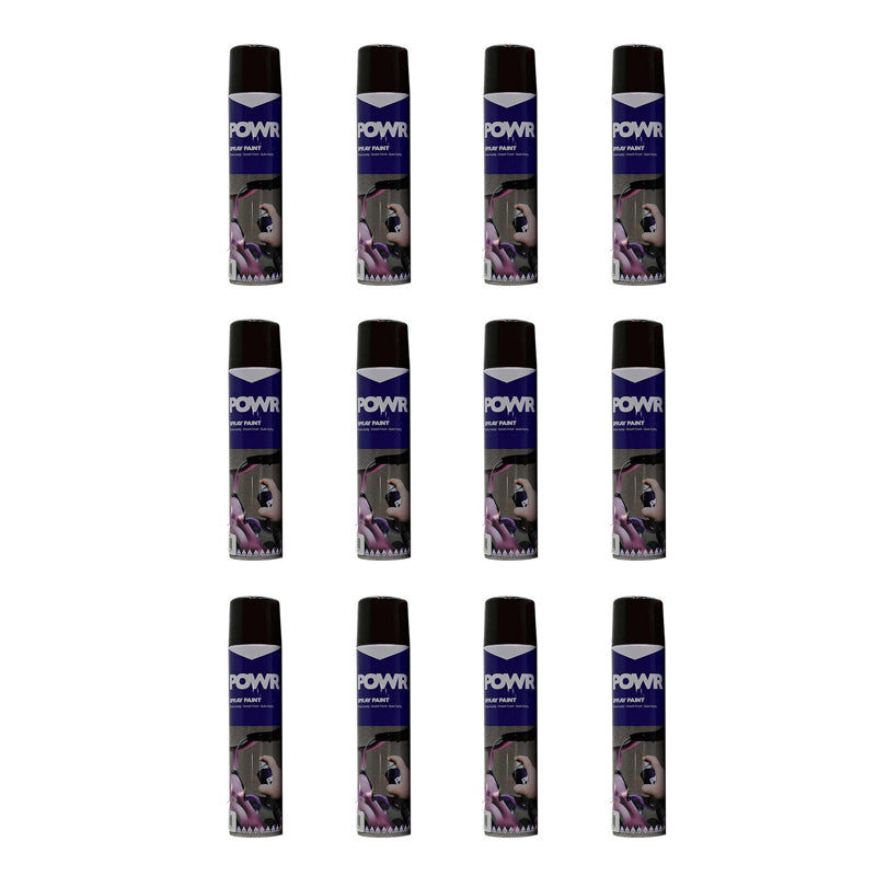 POWR Heat Resistant Spray Paint Black 300ml ( 12 Pack )