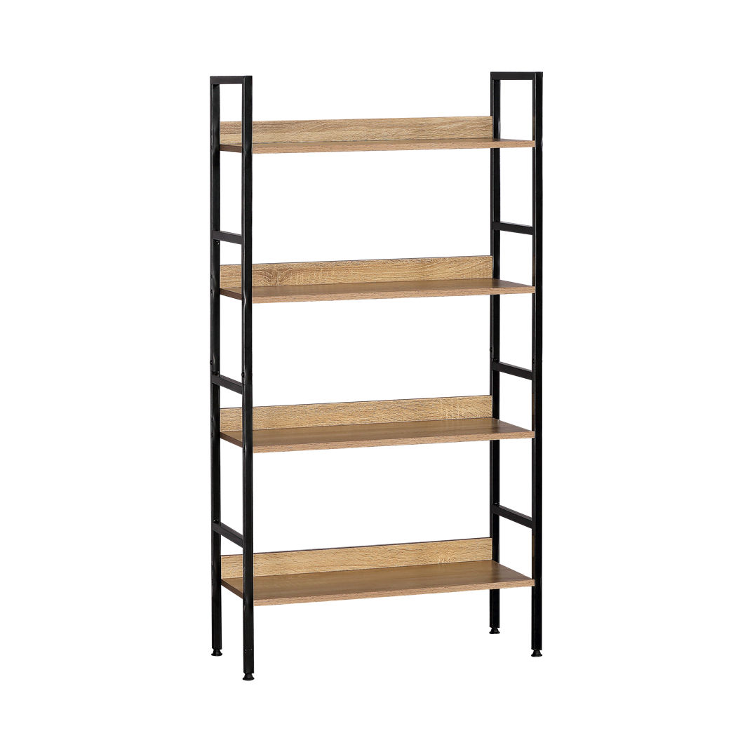 La Rochelle 4 Tier Metal & Wood Display Bookcase Shelving