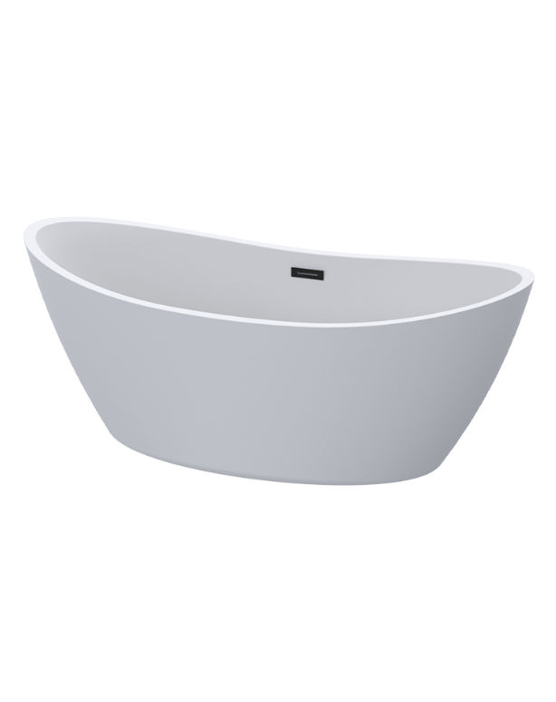 Home And Beyond Cancun White Black Overflow Freestanding Bath 1685*790*600mm