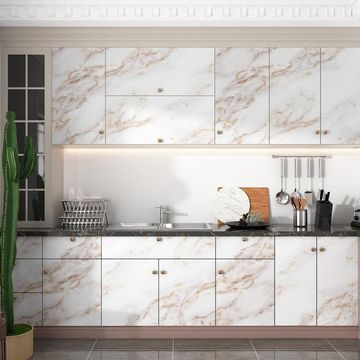 White and Copper Marble Contact Paper Vinyl