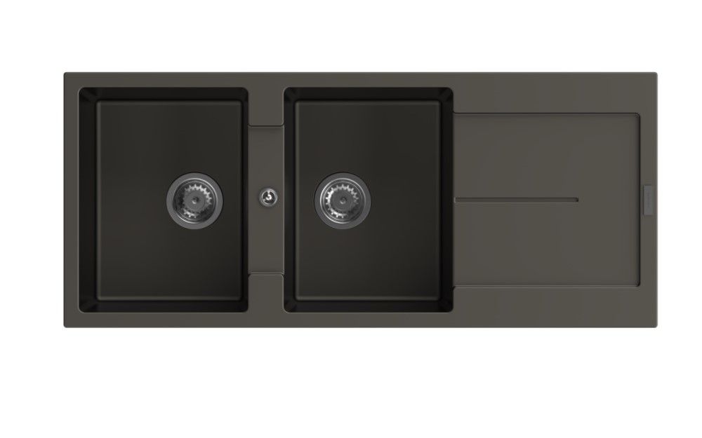 STERNHAGEN ENIGMA Granite Sink Double Bowl with Drainer - Metallic Grey