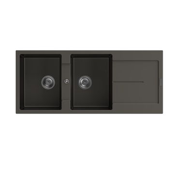 STERNHAGEN ENIGMA Granite Sink Double Bowl with Drainer - Metallic Grey