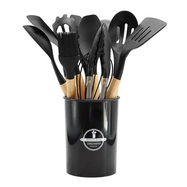 12Pcs Kitchen Utensil Set Cooking Tool Set - Black