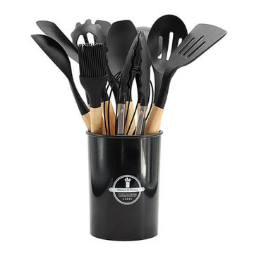 12Pcs Kitchen Utensil Set Cooking Tool Set - Black