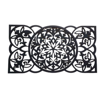 StyleX Renaissance Design PVC Headboard - Black - Queen