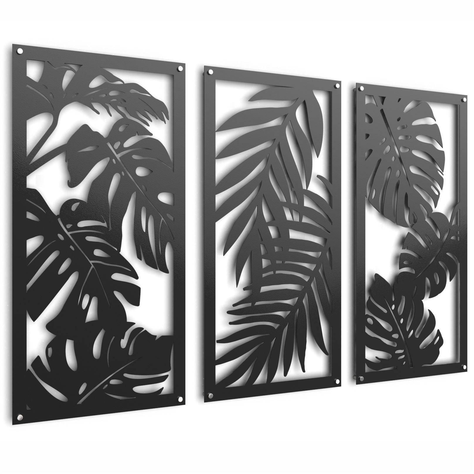 Tropical Leaves Raised Metal Wall Art Home Décor 131x81cm - Unexpected Worx