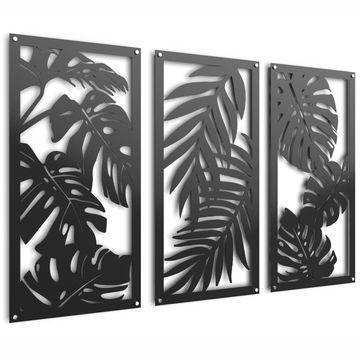 Tropical Leaves Raised Metal Wall Art Home Décor 131x81cm - Unexpected Worx