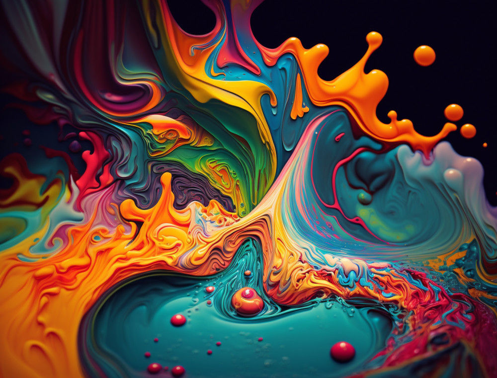 Canvas Wall Art - Canvas Wall Art-Vibrant Colorful Dutch Pour - B1240 - [120 x 80 cm]