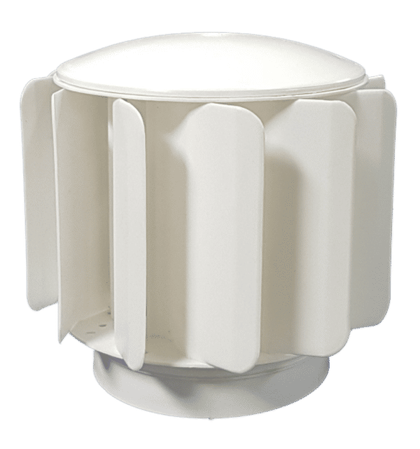 RoofWhirlys4Africa Toilet / Sewer Vent to fit 110mm Pipe - White - Made in South Africa