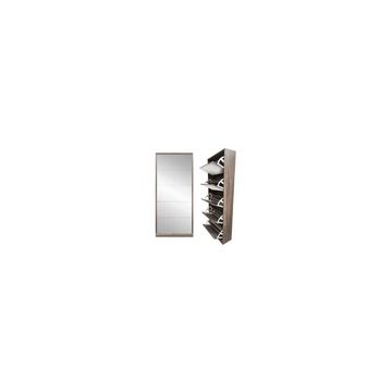 Alex Mirror Shoe Cabinet Brown