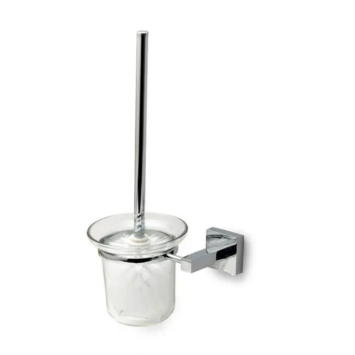 Woodly Toilet Brush Holder Set, Chrome Plated