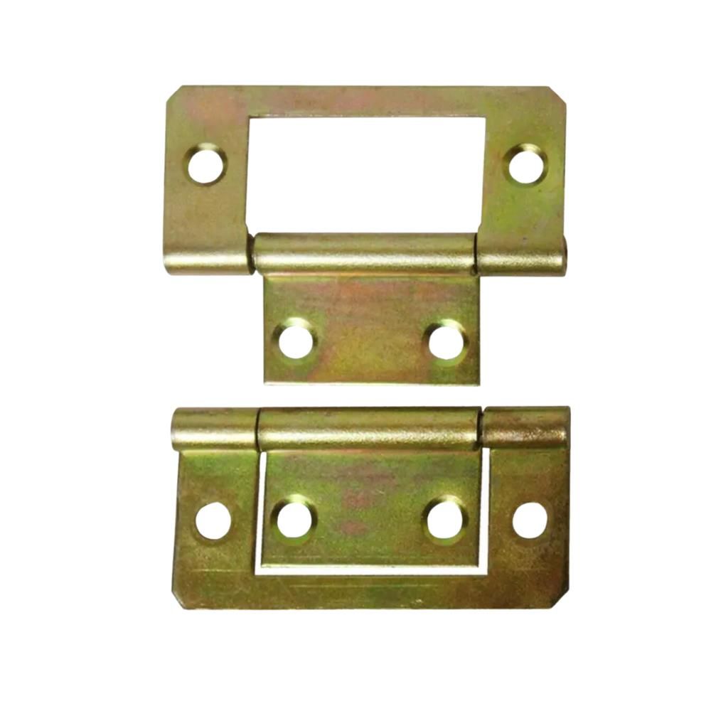 FLUSH HINGE, YELLOW PASSIVATE, 50MM, 100 PIECES