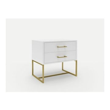 2 Drawer Pedestal-White and Gold