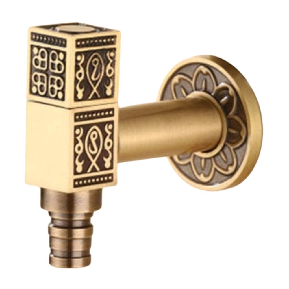 ANTIQUE BIB TAP 15MM - BRONZE BRASS VINTAGE SQUARE KNOB
