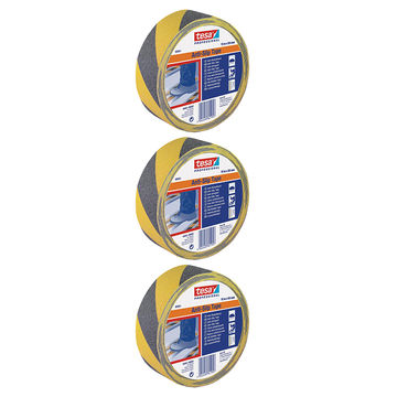 TESA Anti Slip Tape Professional 15m x 50mm Yellow-Black ( 3 Pack )