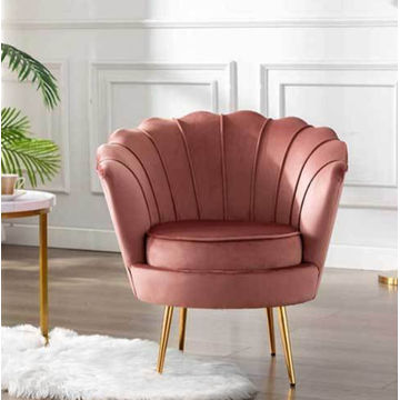 Tulip Velvet Single Seater Couch -Pink
