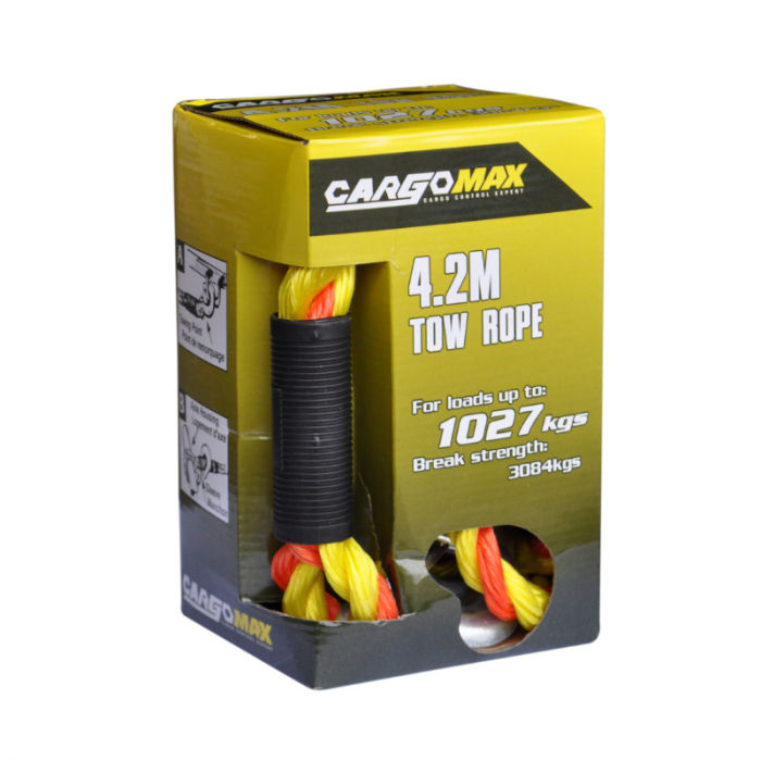 Cargomax Tow Rope With Safety Hooks 1027Kg