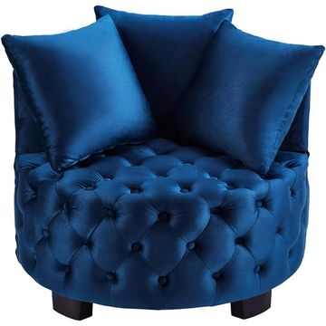 Emma Tufted Leisure Accent Chair - Blue