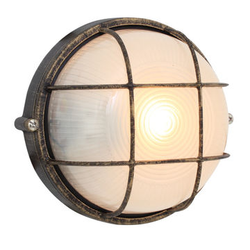 Eurolux - Round - Small Grid - Bulk Head - 180mm - BlackGold - 2 Pack