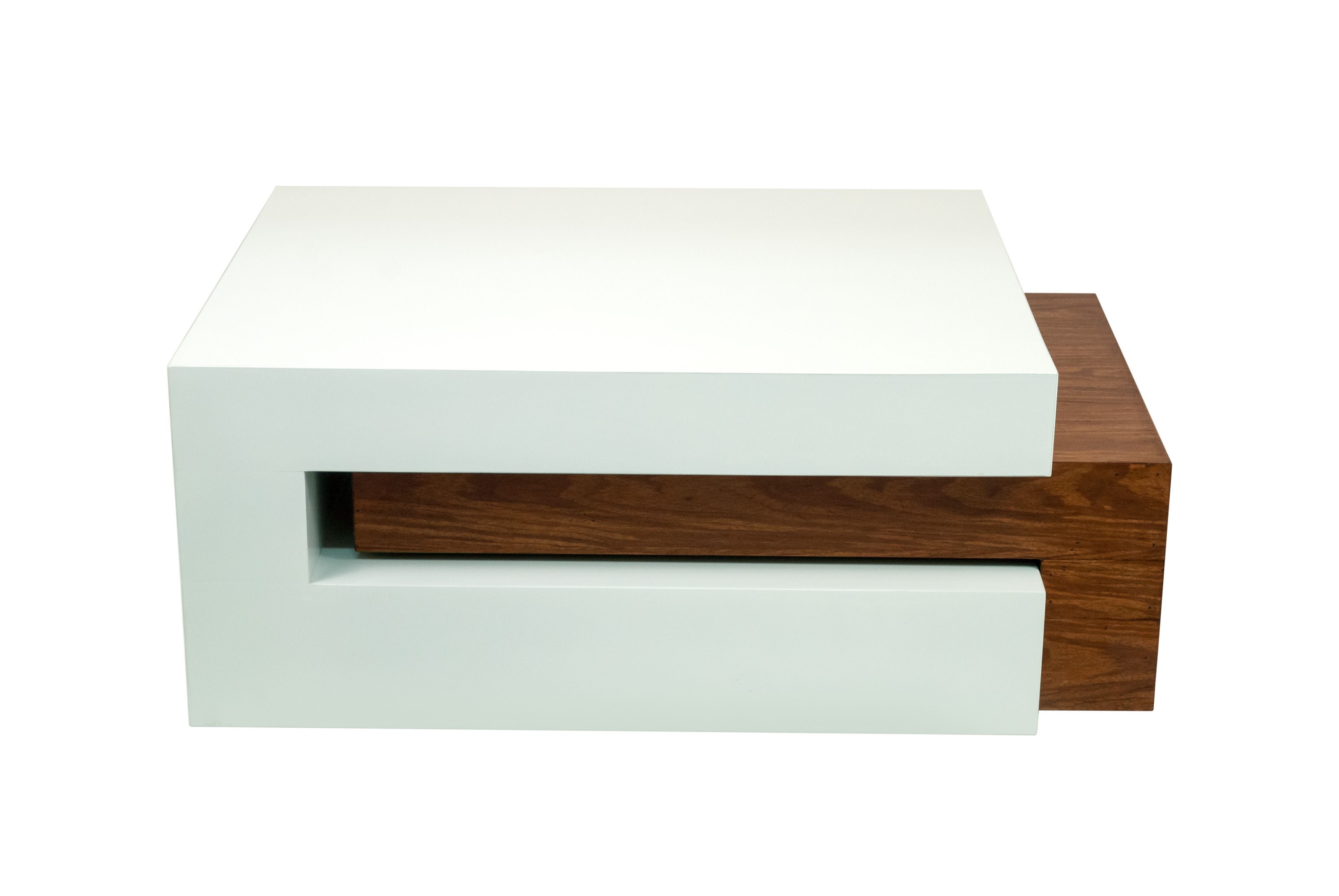 Salena Wood Nesting Coffee Table - White and Brown