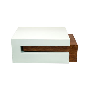 Salena Wood Nesting Coffee Table - White and Brown