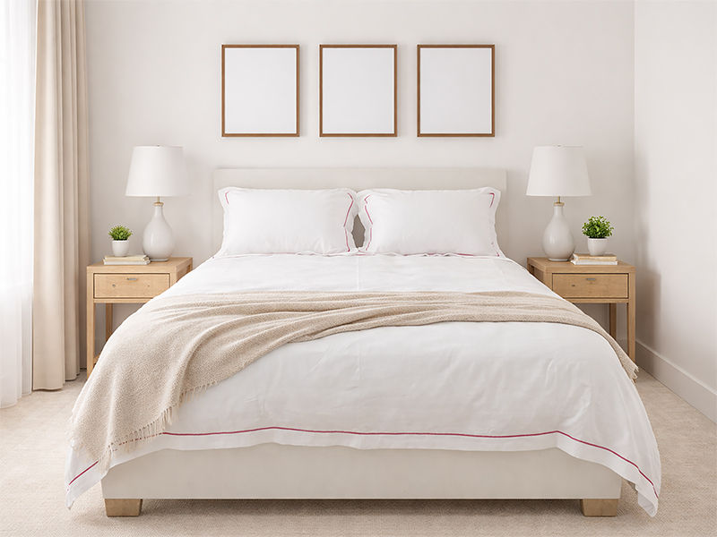 Premium Collection - Satin Stitch Duvet Cover Set - Fuchsia Purple - King - (6 Sets)