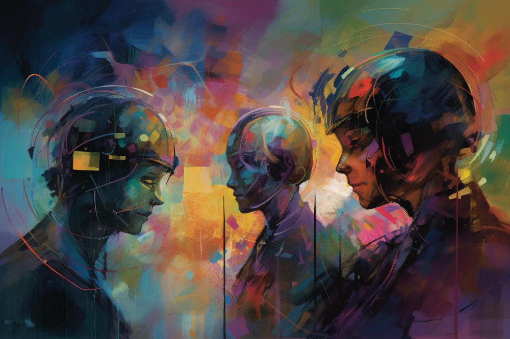 Canvas Wall Art - Abstract Figures Burst With Vibrant Colors - A1089 - [120 x 80 cm]